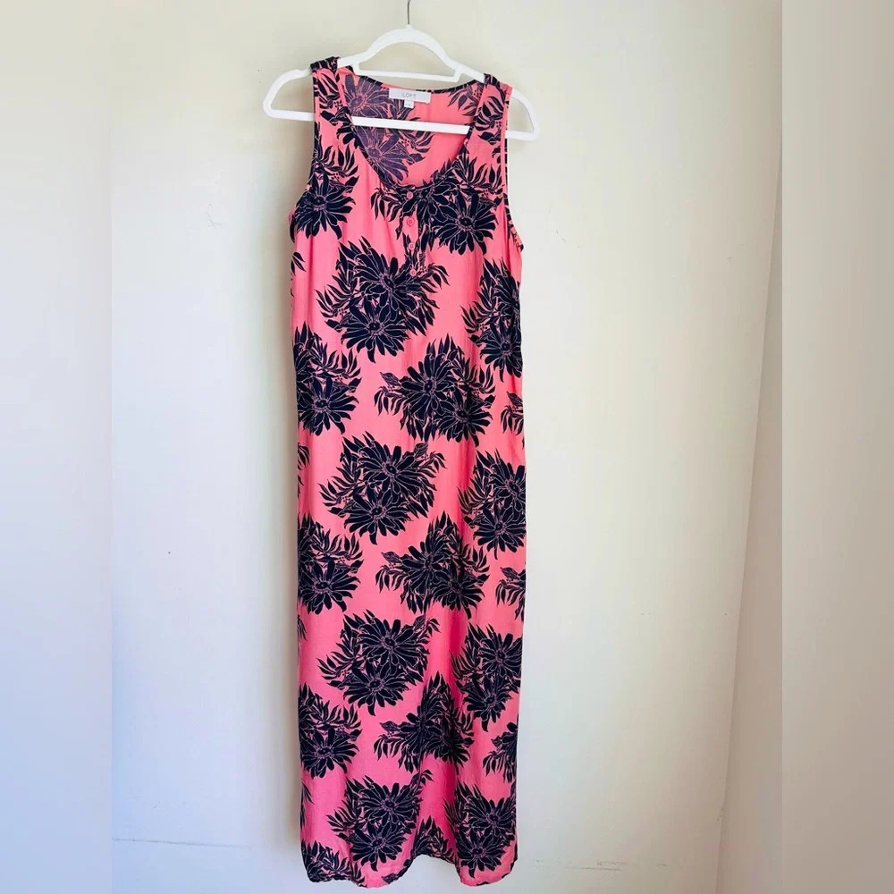 LOFT Sleeveless Maxi Dress Summer Resort Wear Size Medium